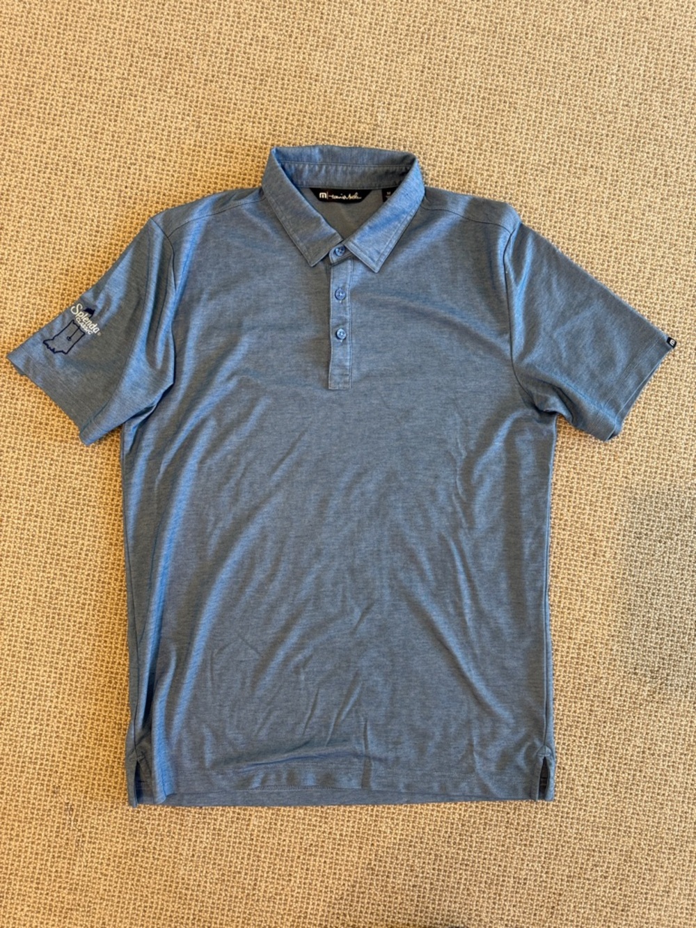 Travis Matthew golf shirt - embroidered with company name - size M